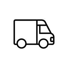 Delivery truck vector icon showing transportation and courier shipping service