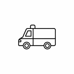 Ambulance vector icon representing emergency medical vehicle transportation