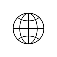 Globe vector icon representing global network and worldwide international reach
