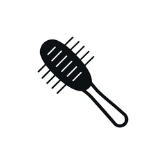 Hairbrush vector icon for personal grooming and hair care product styling
