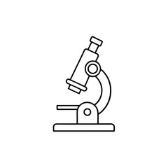 Microscope vector icon representing scientific research and laboratory tool