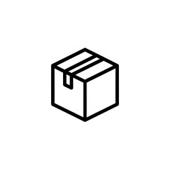 Package box vector icon symbolizing delivery parcel and product packaging