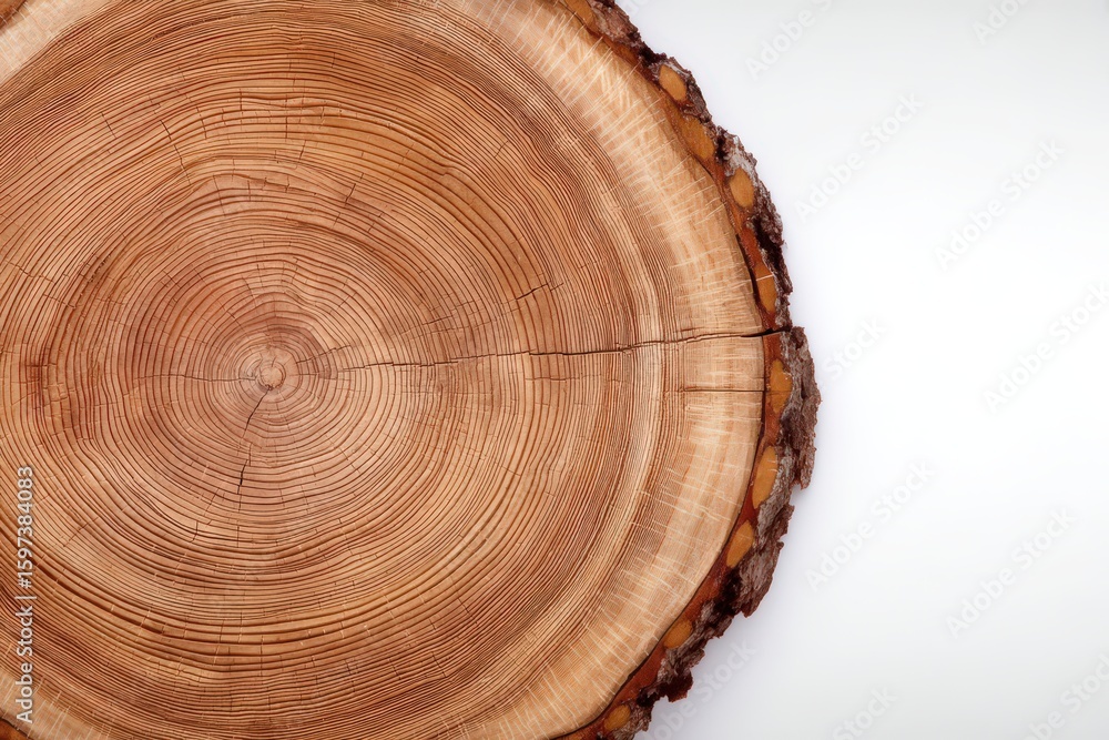 Poster captivating tree ring close-up showcasing intricate textures and growth patterns reflecting the pass