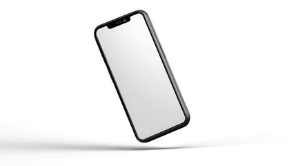 Modern smartphone mockup floating on white background