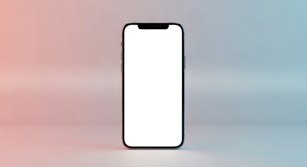 Modern frameless smartphone mockup displays a blank screen ready for interface design.