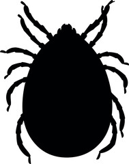 Black tick silhouette arachnid insect vector