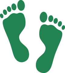 Green footprints symbol