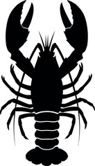 Black lobster silhouette vector art