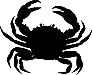 Black crab silhouette seafood ocean icon
