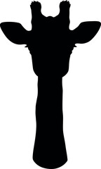 Giraffe silhouette head icon vector