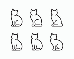 Fototapeta premium cat outline in various playful poses. Perfect for fabric, wallpaper, wrapping paper. Elegant, modern design for cat lovers