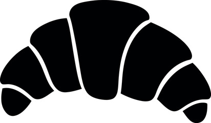 Black croissant silhouette bakery food icon
