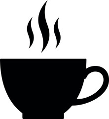 Steaming coffee cup silhouette