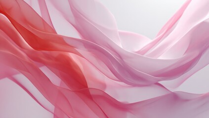 Obraz premium Soft, flowing, translucent fabrics in shades of pink and red