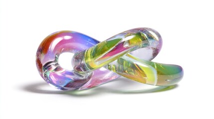 Colorful glass infinity link ornament.
