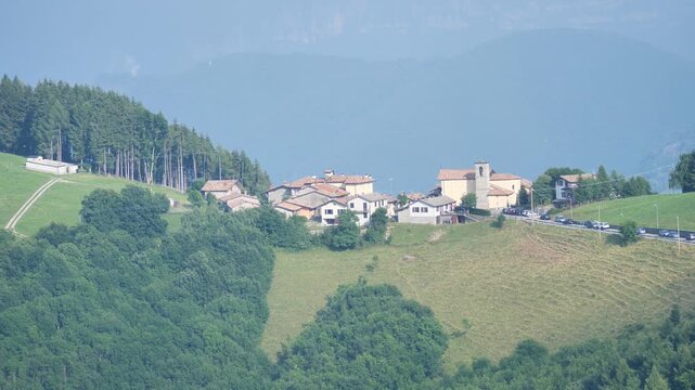 A thousand meters above sea level, in the heart of the Orobic Prealps, Ganda village landscape