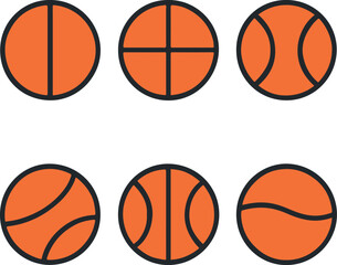 Fototapeta premium Basketball Isolated. Basketball full details isolated on white background, Basketball sports equipment on white With Eps file.