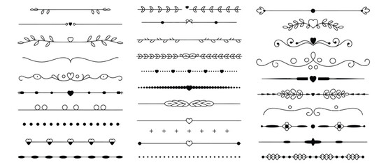 Vintage Ornamental Dividers  Elegant Swirls & Curls - Monochrome Vector Borders