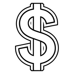 Dollar sign icon in white background