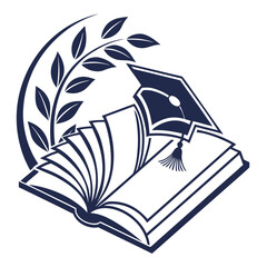 Open book icon logo vector education icon logo an white background