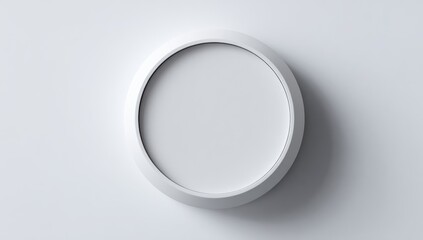 White circular frame on a light gray background