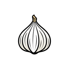 hand drawn illustration of garlic with individual 