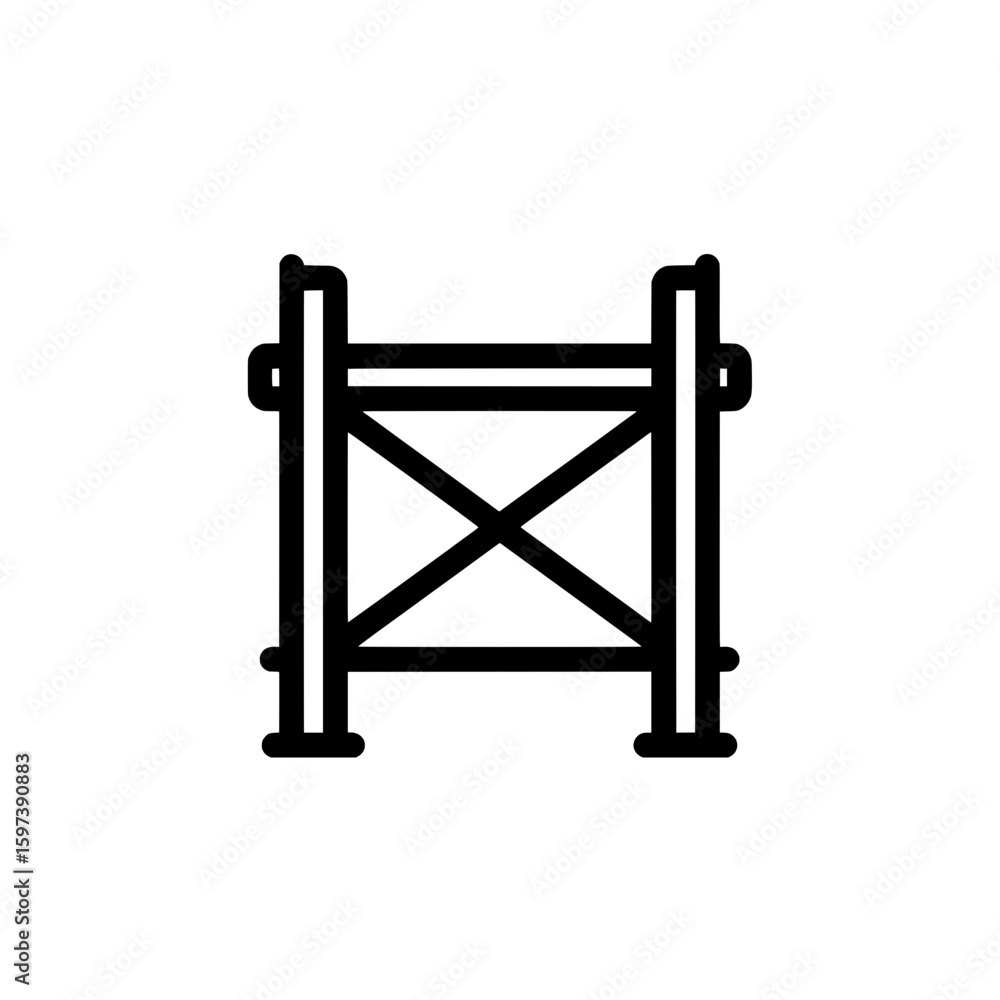 Poster construction scaffolding structure with cross-braces for building sites