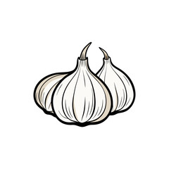 set of realistic garlic heads and cloves  