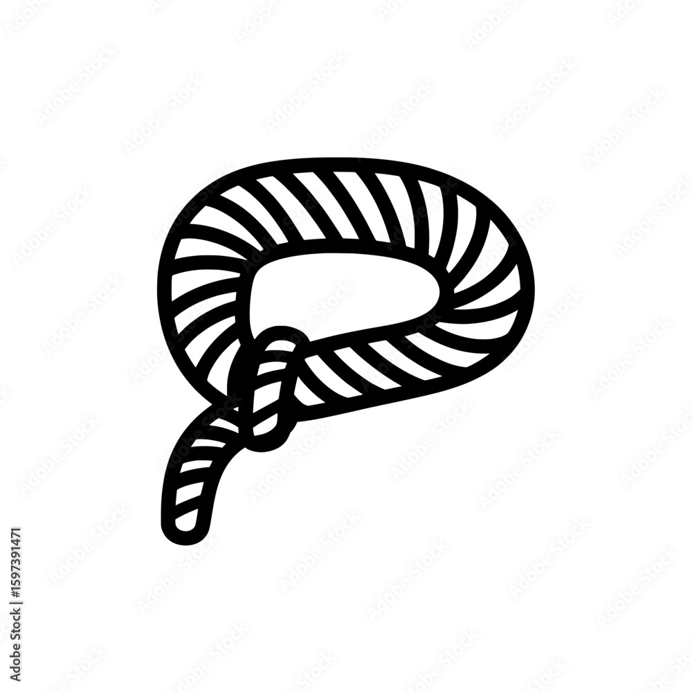 Aufkleber line art abstract winding pattern with loops and stripes