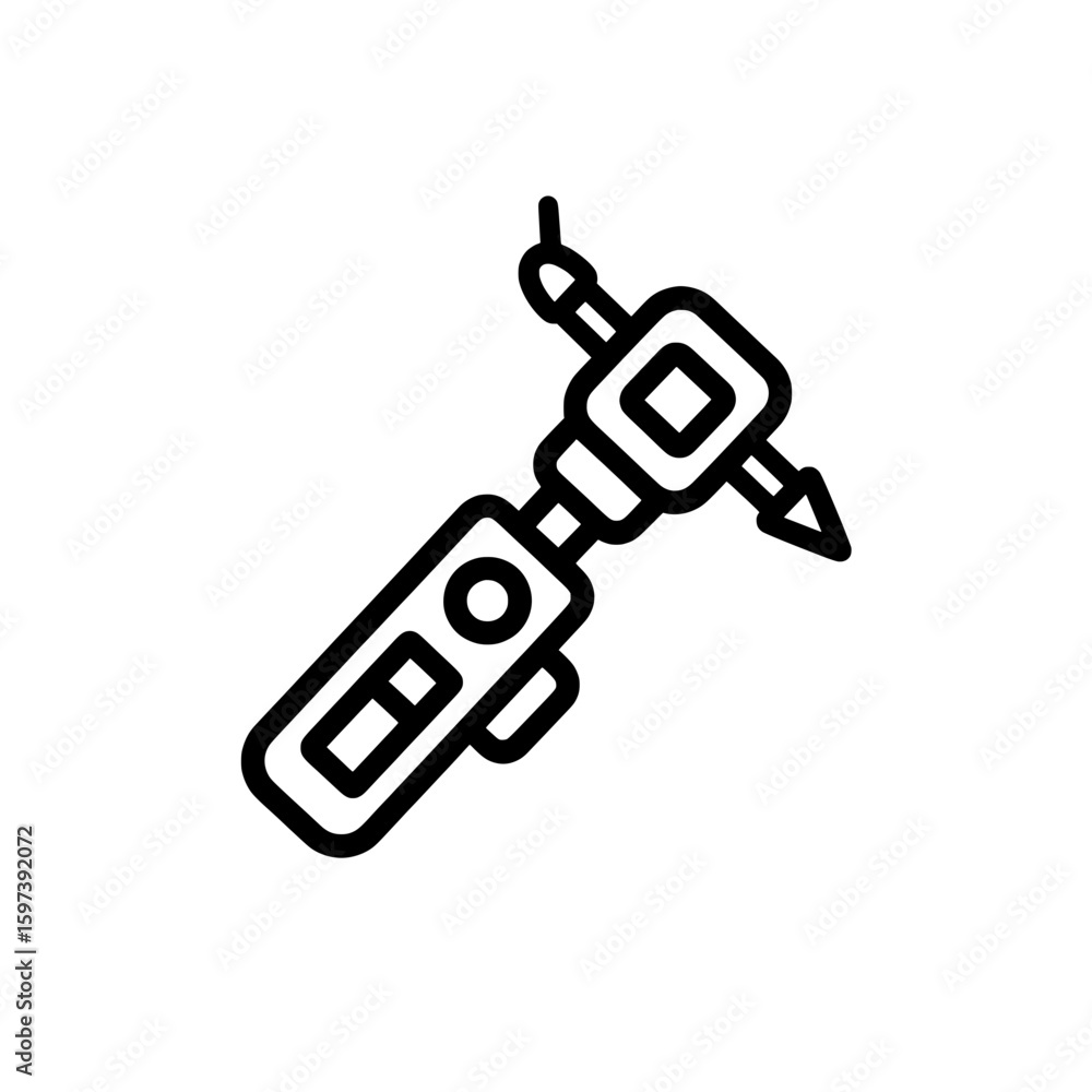 Poster outline of a robotic arm with a pointing tool for engineering projects