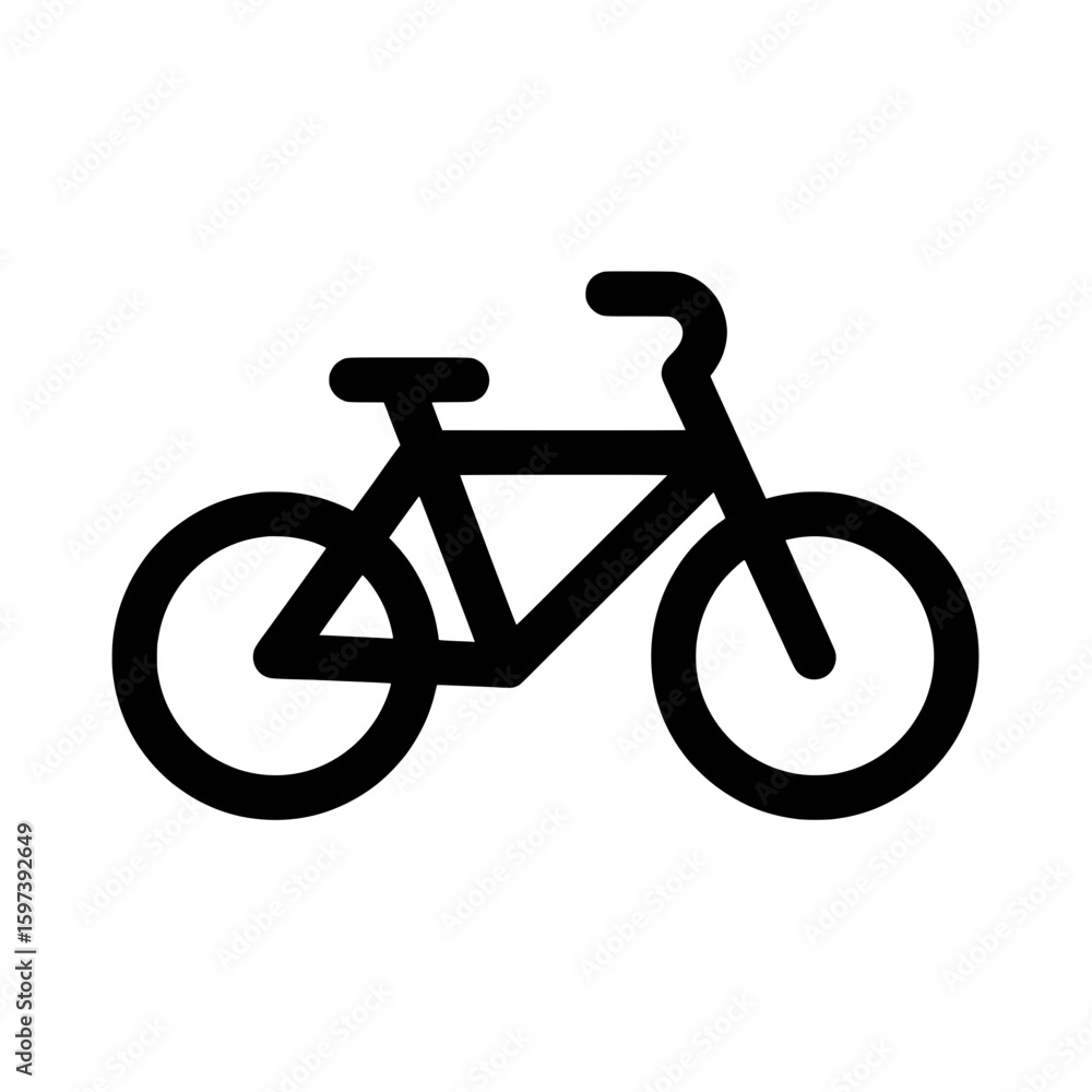 Poster minimalist black bicycle icon for web and mobile interfaces