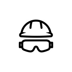 Fototapeta premium construction helmet with safety goggles icon