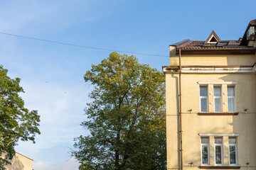 european building and blue sky	