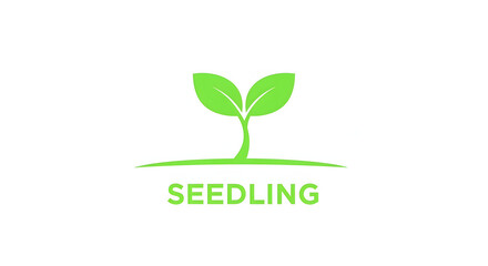Green Sprout Logo Design on White Background Minimalist Concept