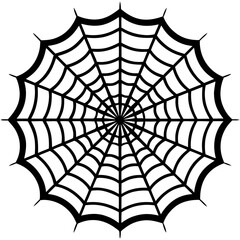 Obraz premium Black Silhouette of Intricate Spider Web with Transparent Background