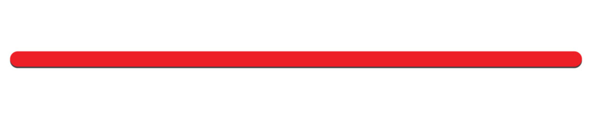 One straight red line 3D vector illustration