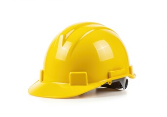 Fototapeta premium Bright yellow hard hat for construction safety and protection