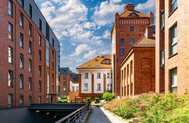 New houses construction in Gdansk, Poland. Residential house development