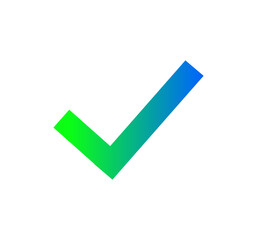 Gradient check mark from green to blue  © Pixrow