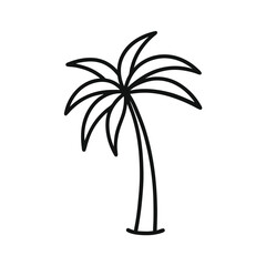 minimalist palm tree line art icon
