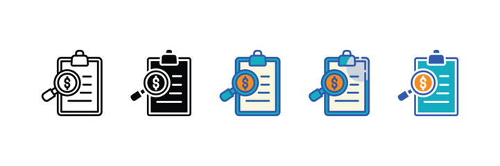 Audit Checklist Icon Set Multiple Style Collection
