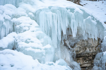  Majestic Frozen Waterfall in Argun Gorge Winter Landscape
