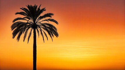 Palm tree silhouette at sunset tropical vacation orange sky summer vibes travel destination photography