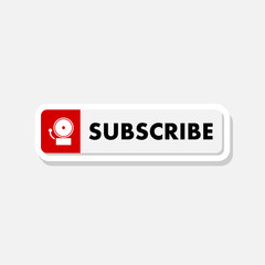 Subscribe simple icon sticker isolated on gray background