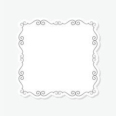 Simple line frame border sticker isolated on gray background