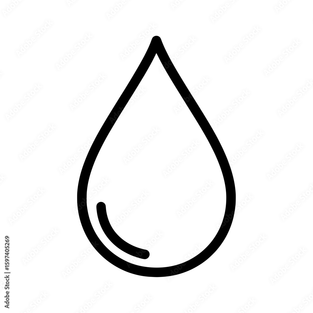 Poster drop shape with outline for dehydration or weather themes