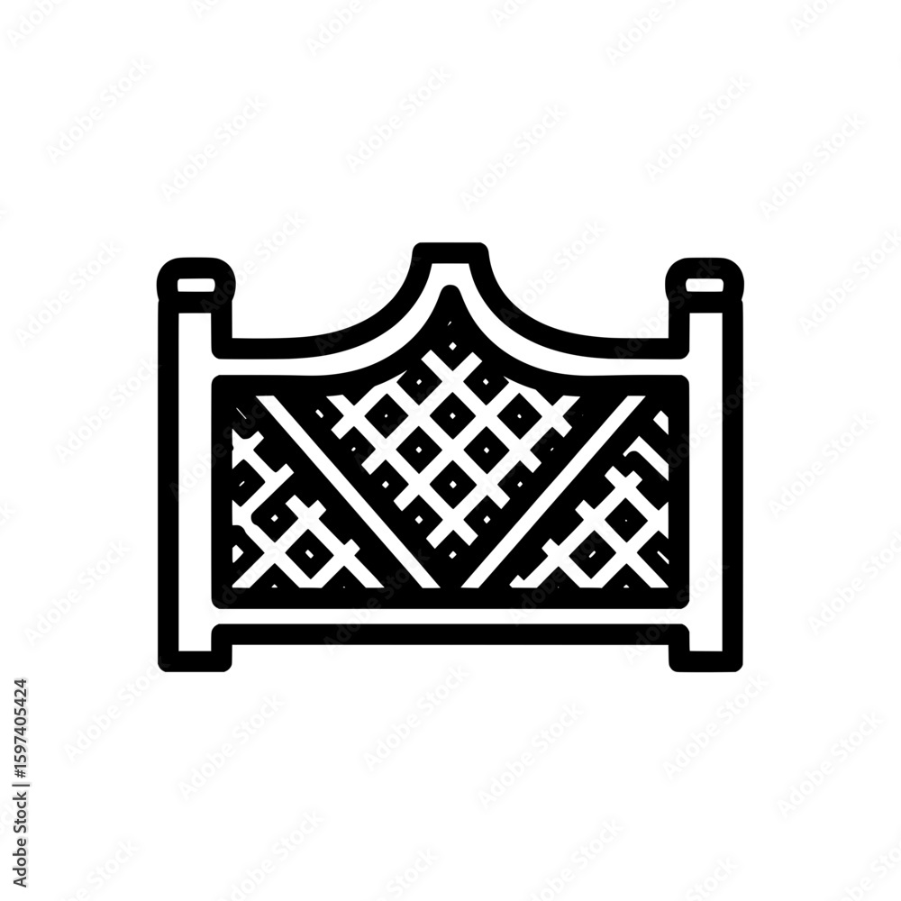 Poster fence with decorative patterns and posts