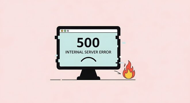 Internal Server Error 500 Code Illustration	