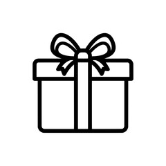 Line art of gift box with bow for celebrations and special occasions