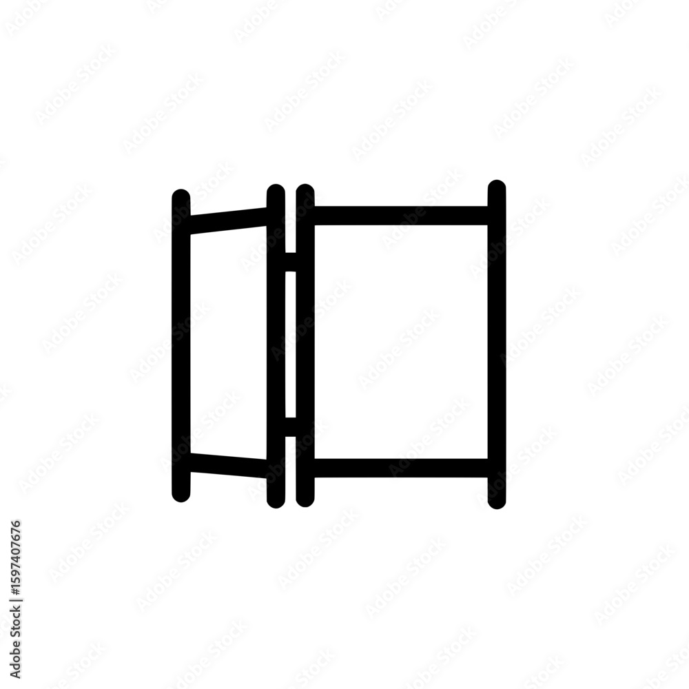 Poster open window with glass panels and frame structure for architecture design